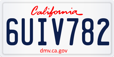 CA license plate 6UIV782