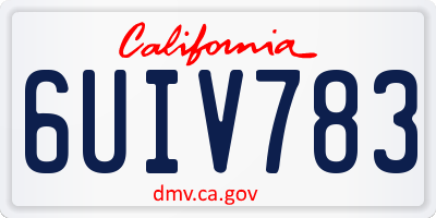 CA license plate 6UIV783