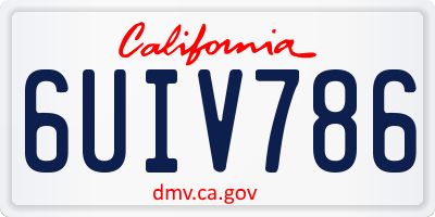 CA license plate 6UIV786