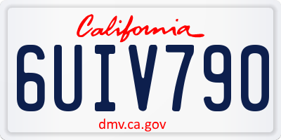 CA license plate 6UIV790