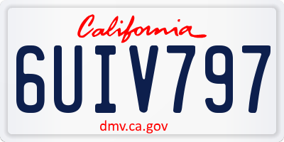 CA license plate 6UIV797