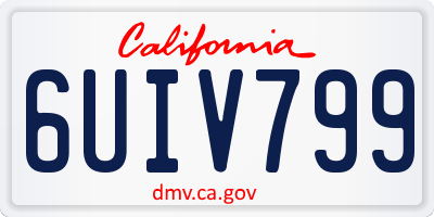CA license plate 6UIV799