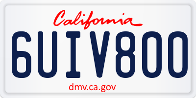 CA license plate 6UIV800