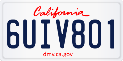 CA license plate 6UIV801