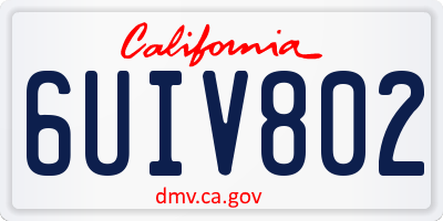 CA license plate 6UIV802