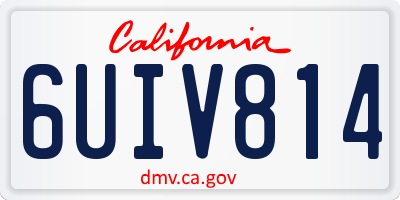 CA license plate 6UIV814