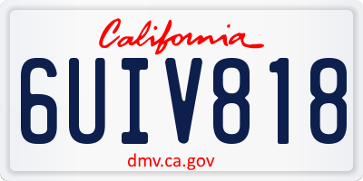 CA license plate 6UIV818