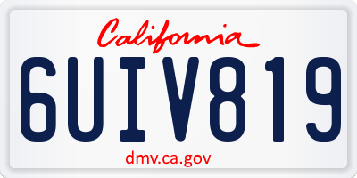 CA license plate 6UIV819