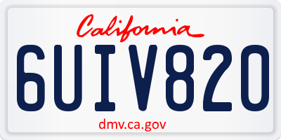 CA license plate 6UIV820