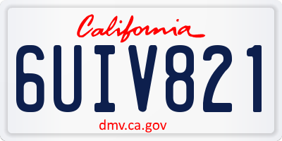 CA license plate 6UIV821