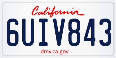 CA license plate 6UIV843