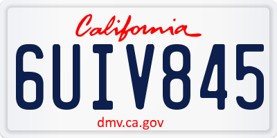 CA license plate 6UIV845