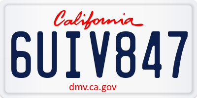 CA license plate 6UIV847