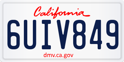CA license plate 6UIV849