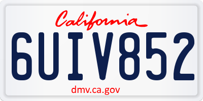 CA license plate 6UIV852