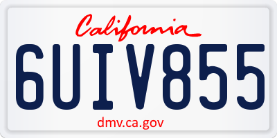 CA license plate 6UIV855