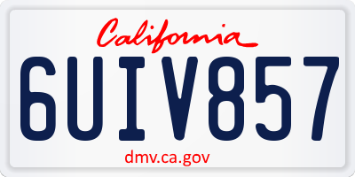 CA license plate 6UIV857