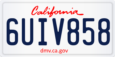 CA license plate 6UIV858