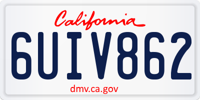 CA license plate 6UIV862