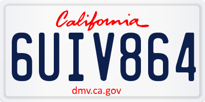 CA license plate 6UIV864