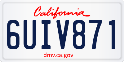 CA license plate 6UIV871