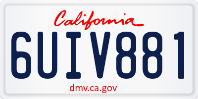 CA license plate 6UIV881