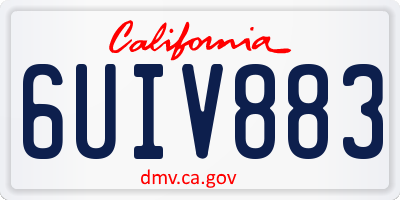 CA license plate 6UIV883