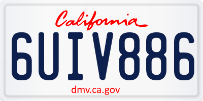 CA license plate 6UIV886
