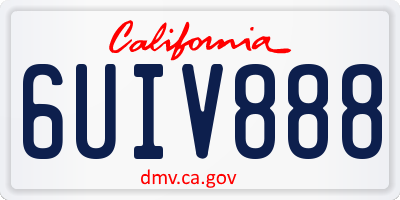 CA license plate 6UIV888