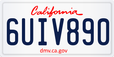 CA license plate 6UIV890