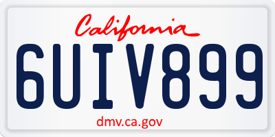 CA license plate 6UIV899