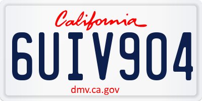 CA license plate 6UIV904