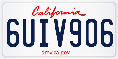 CA license plate 6UIV906