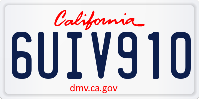 CA license plate 6UIV910