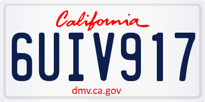 CA license plate 6UIV917