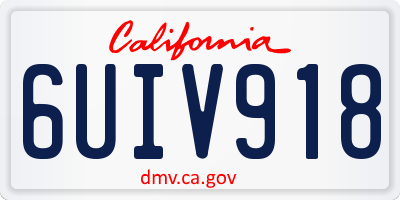 CA license plate 6UIV918