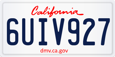 CA license plate 6UIV927