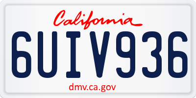 CA license plate 6UIV936