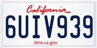 CA license plate 6UIV939