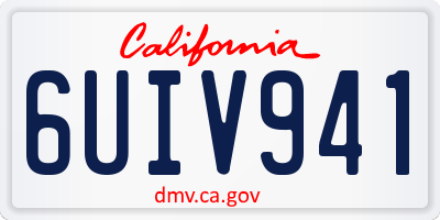CA license plate 6UIV941
