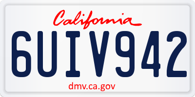 CA license plate 6UIV942