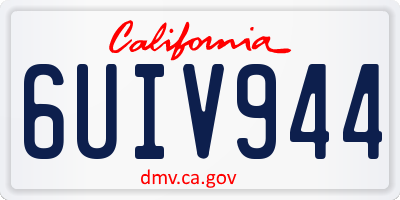 CA license plate 6UIV944