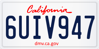 CA license plate 6UIV947
