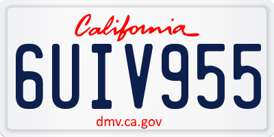 CA license plate 6UIV955