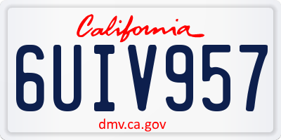CA license plate 6UIV957