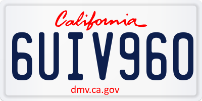 CA license plate 6UIV960