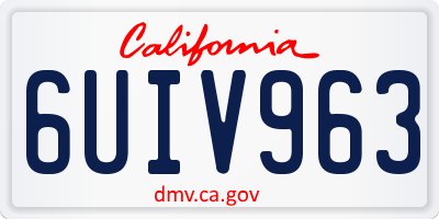 CA license plate 6UIV963