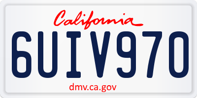 CA license plate 6UIV970