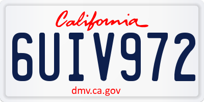 CA license plate 6UIV972