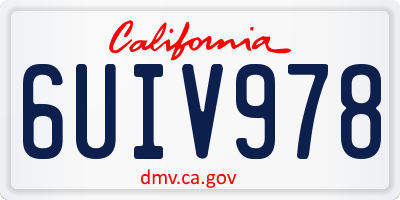 CA license plate 6UIV978